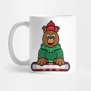 Bear Head Skating Cartoon Mug